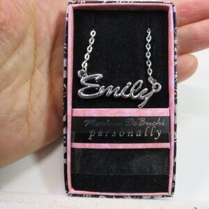 Emily necklace with gift box silver toned 18 in personalized jewelry